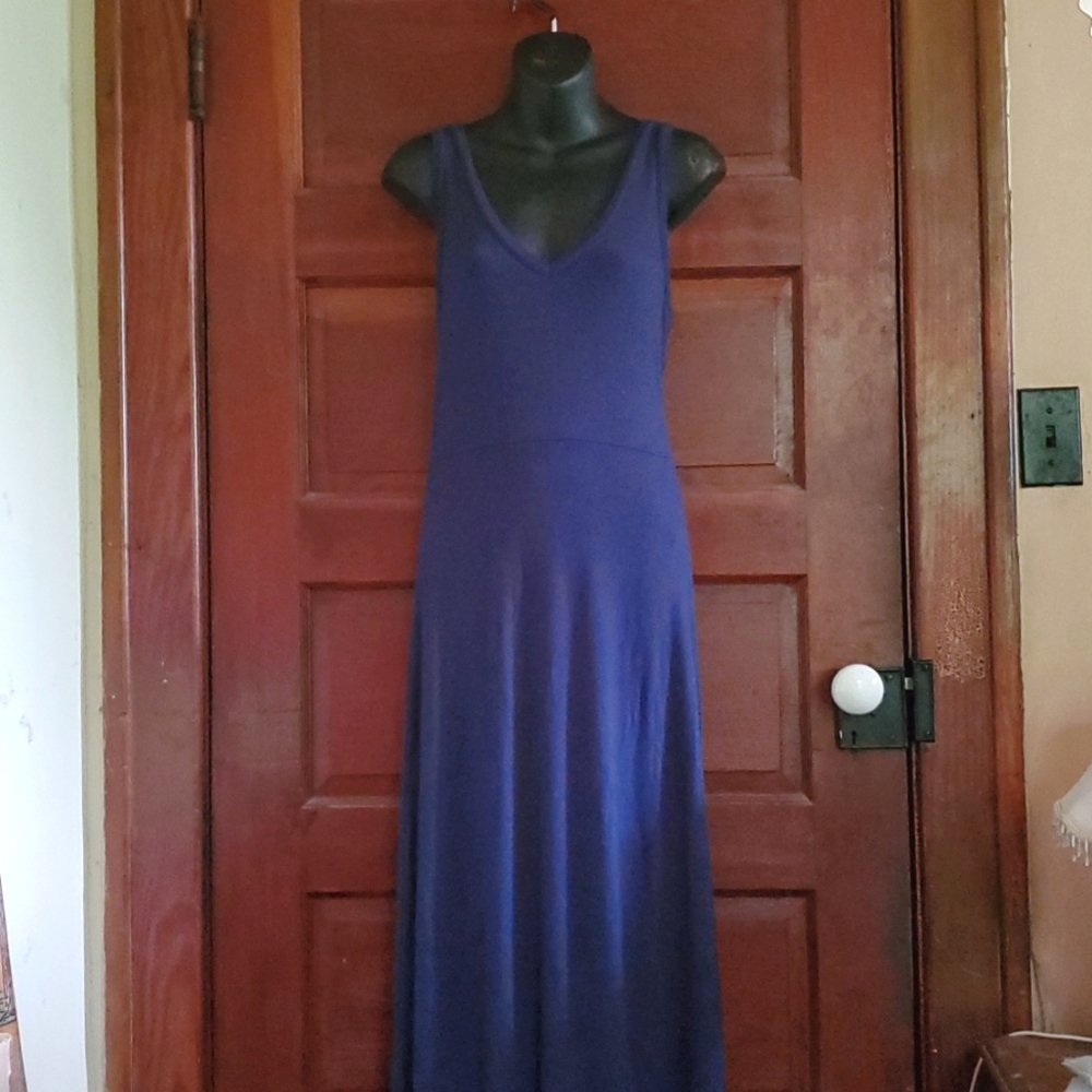 Navy Blue Maxi Dress XS LOFT Lou & Grey Long V-Neck Sundress